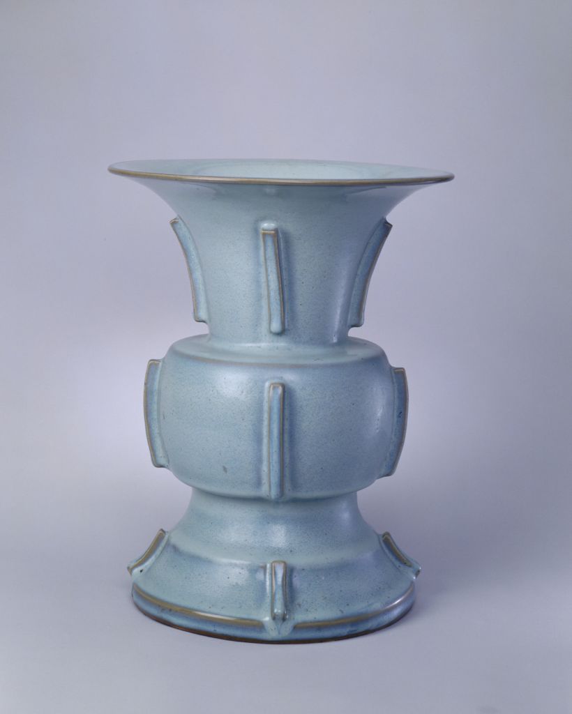 图片[1]-Jun kiln moon white glaze halberd statue-China Archive